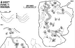 Colma di Creaveggia, il rilievo della roccia coppellata CDN1